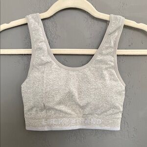 Lucky Brand Gray Grey Sports Bra Gym Workout Yoga